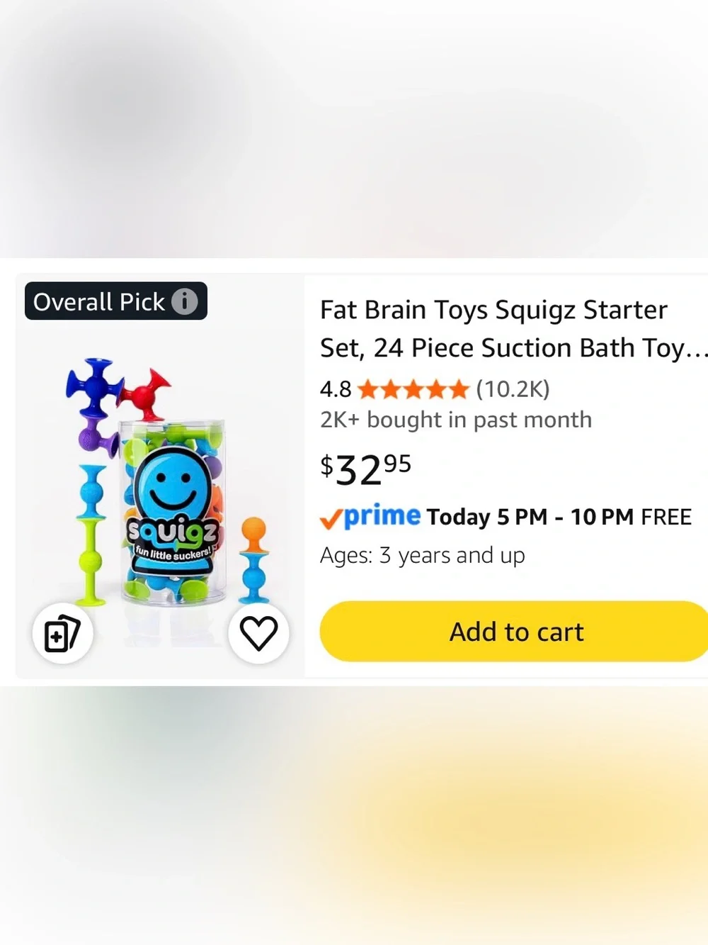 Fat Brain Toys Squigz 24 PCs Set - Multicolor Suction Building Toys | 3+ Yrs